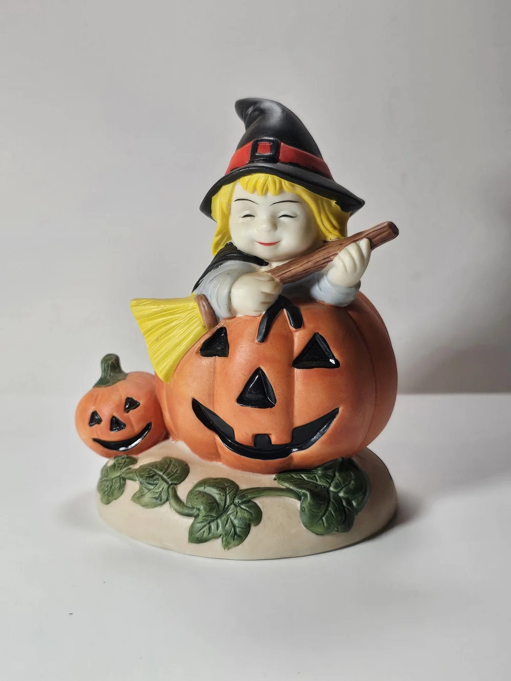 Vintage Walmart Halloween Witch JackO Lantern Ceramic Pumpkin Fall Decor
